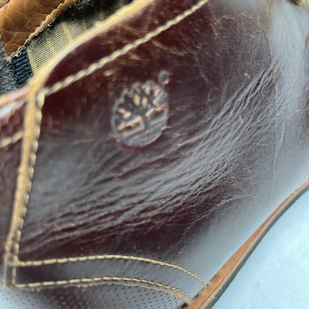 Timberland Boot Company Leather Boots Chukka Brown Mens Size 9